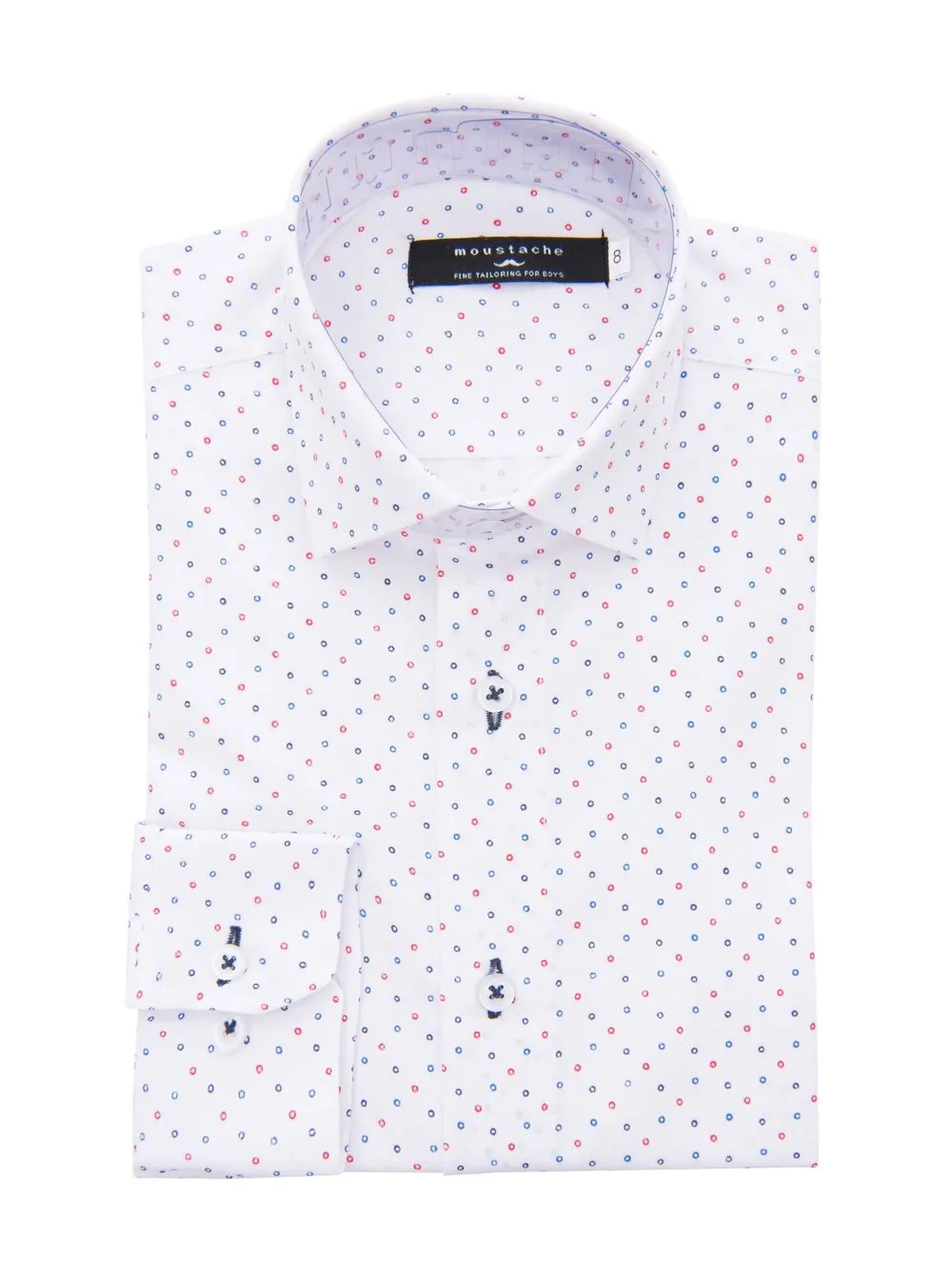  Moustache Circle Print Shirt - White 
