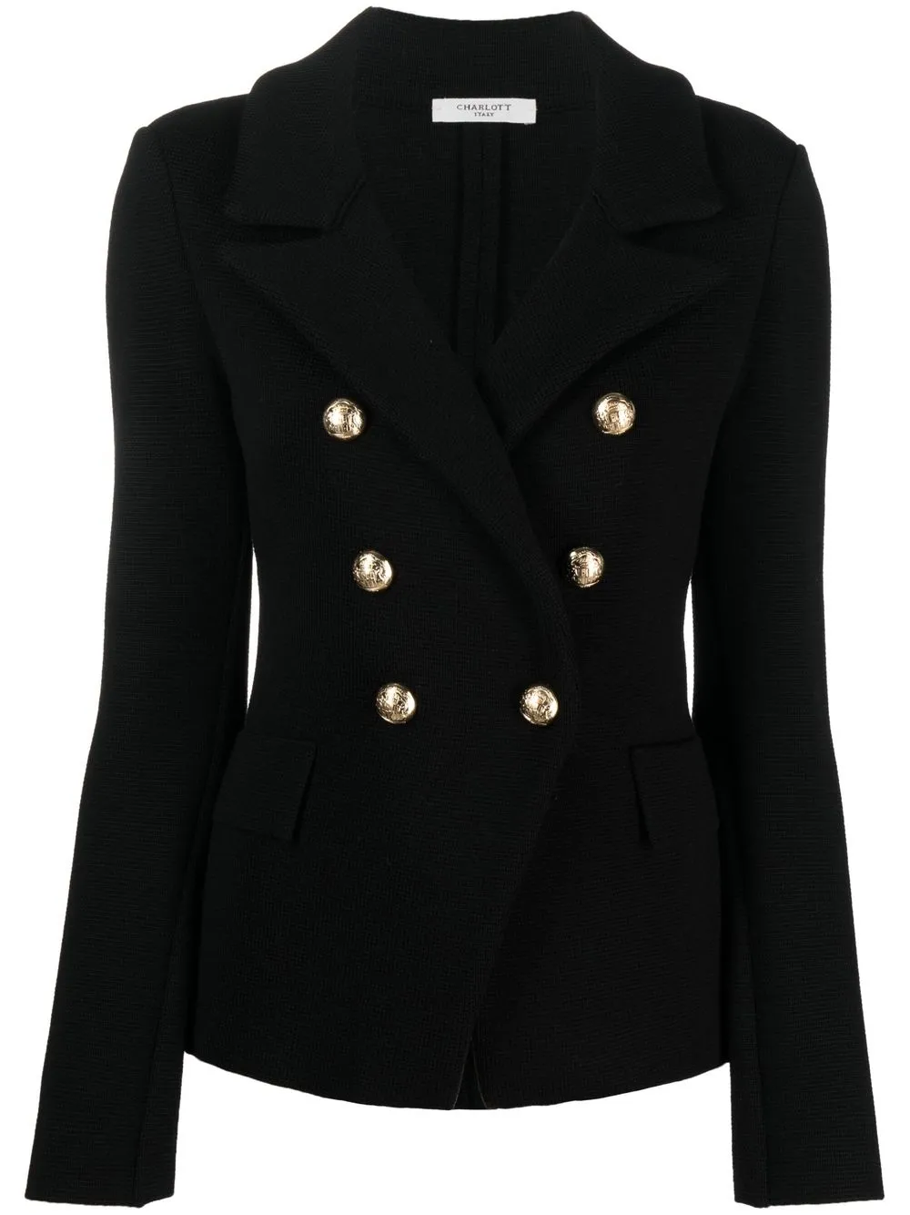 

Charlott double-breasted wool blazer - Black