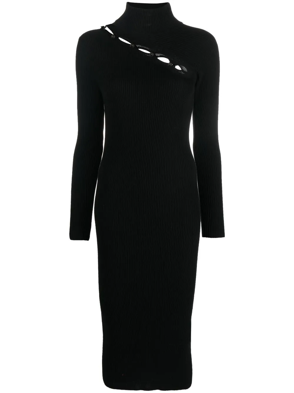 

Erika Cavallini cut out-detail knitted dress - Black
