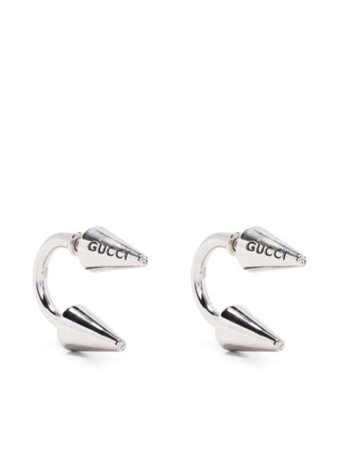 Gucci engraved-logo earrings 