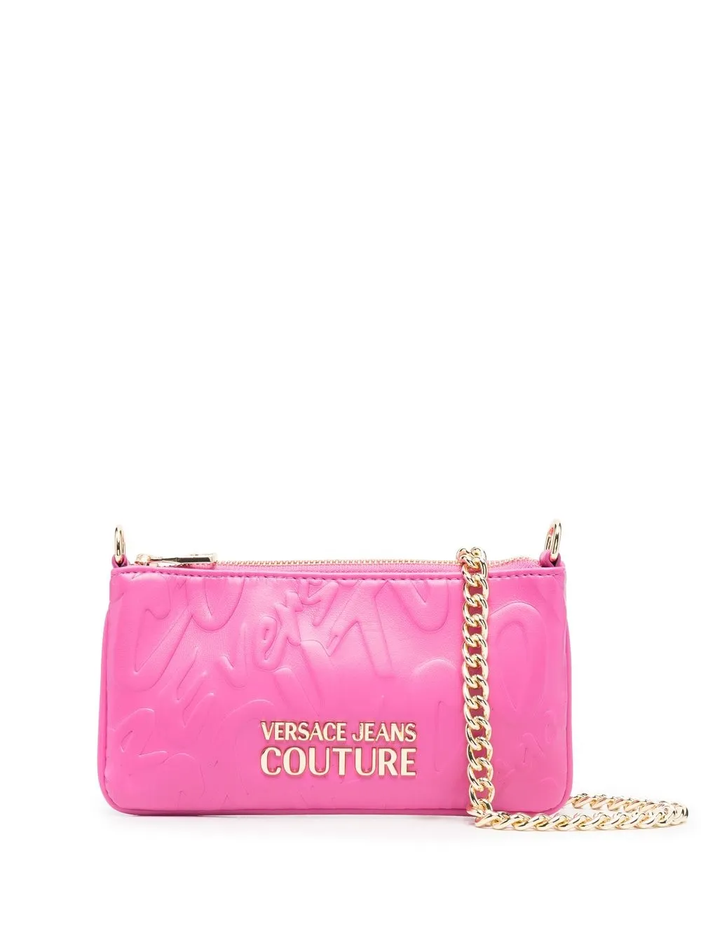 

Versace Jeans Couture bolsa mini con placa del logo en relieve - Rosado