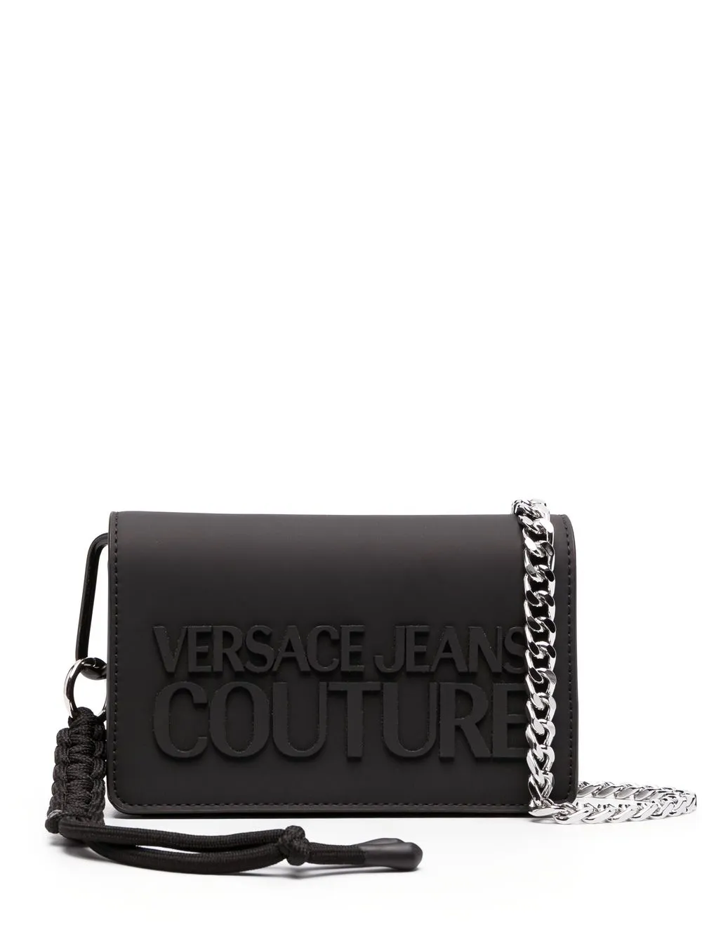 

Versace Jeans Couture bolsa crossbody con logo en relieve - Negro