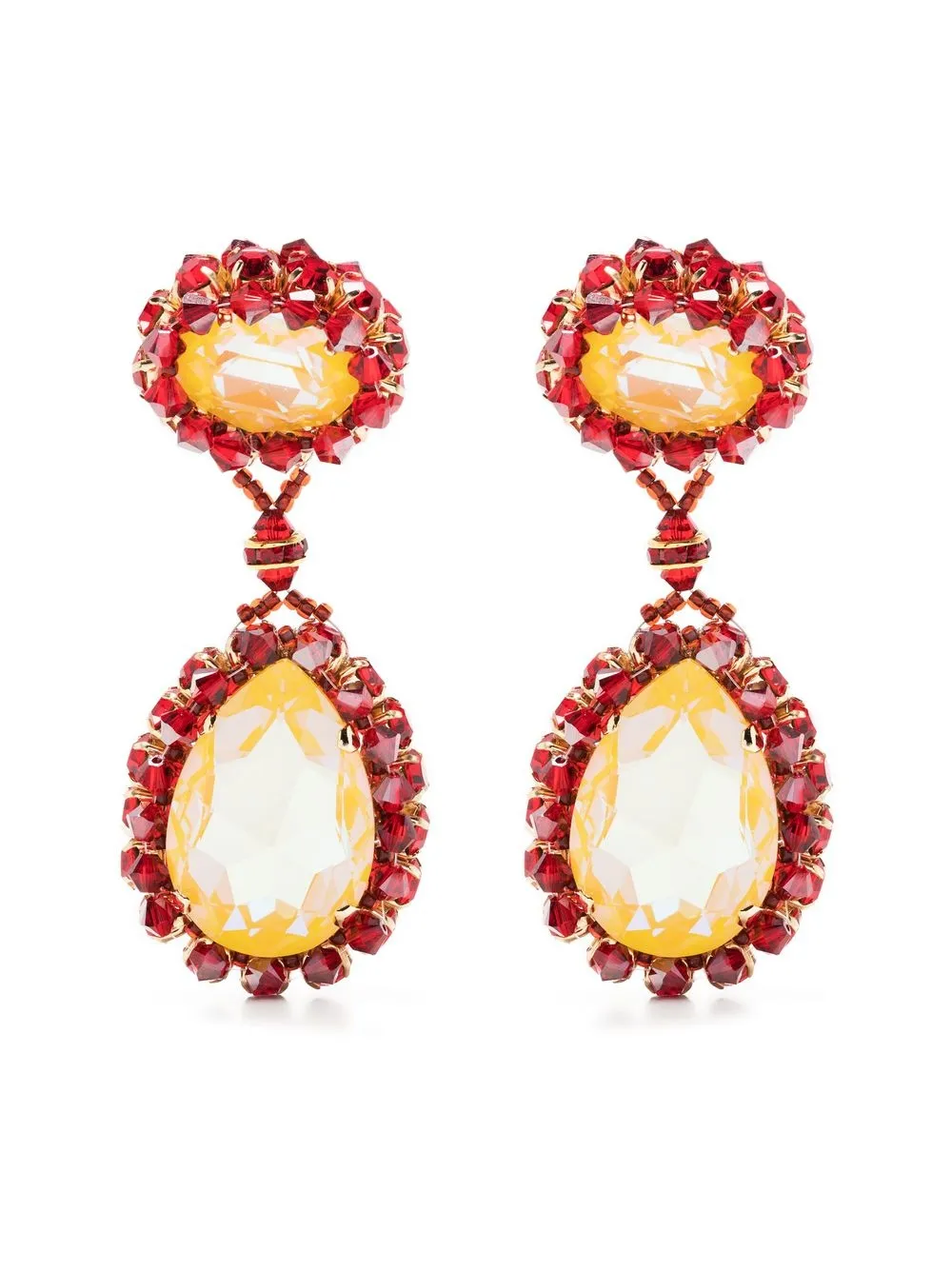 

Undercover crystal-embellished drop earrings - Red