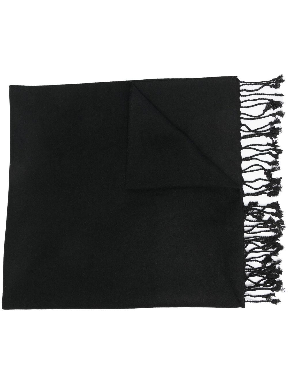 logo-patch fringed scarf