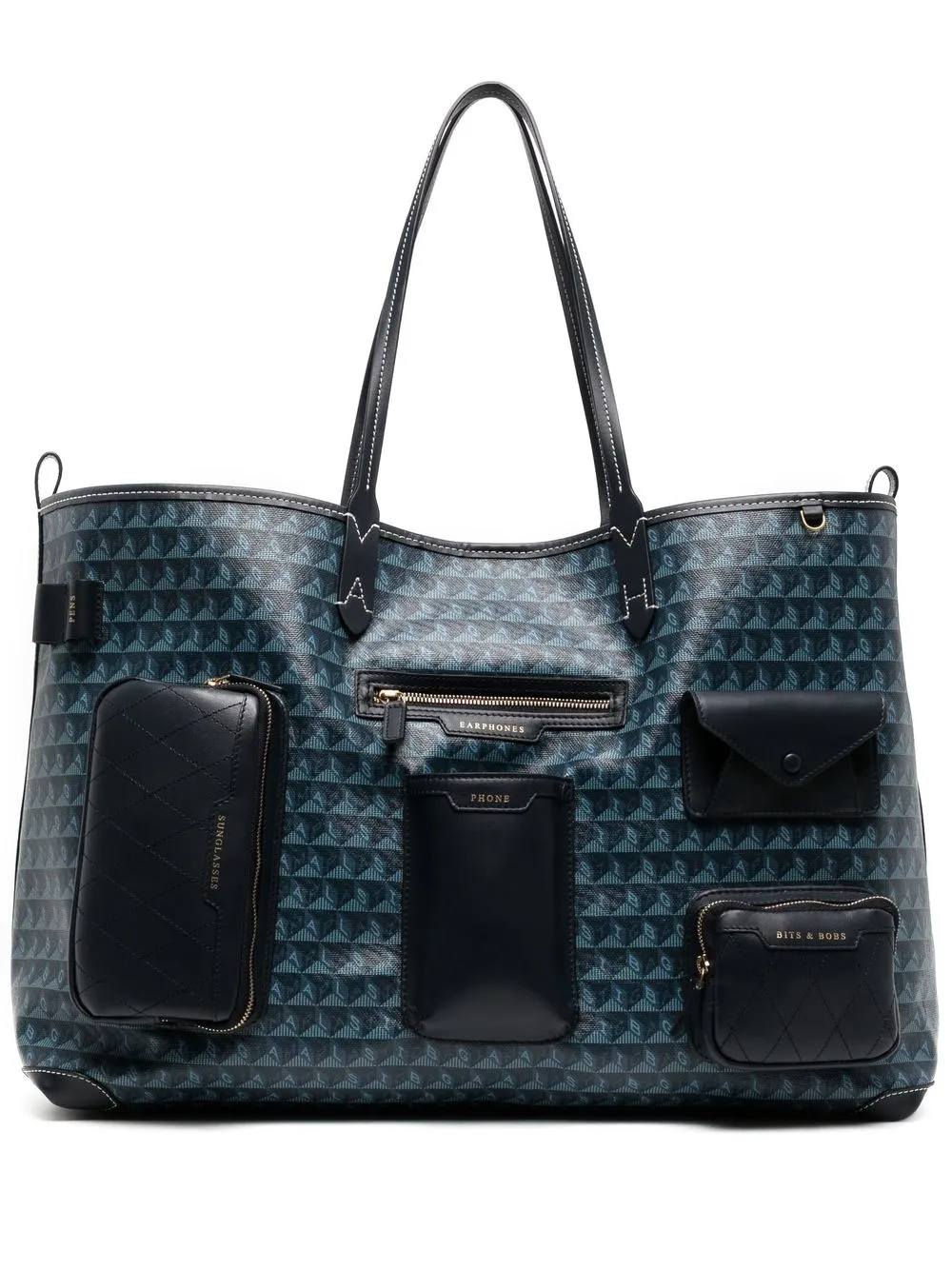 

Anya Hindmarch tote con monograma estampado - Azul