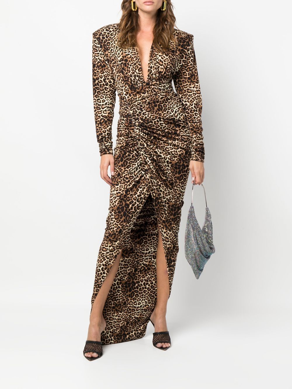 Alexandre Vauthier Maxi-jurk met luipaardprint - Bruin
