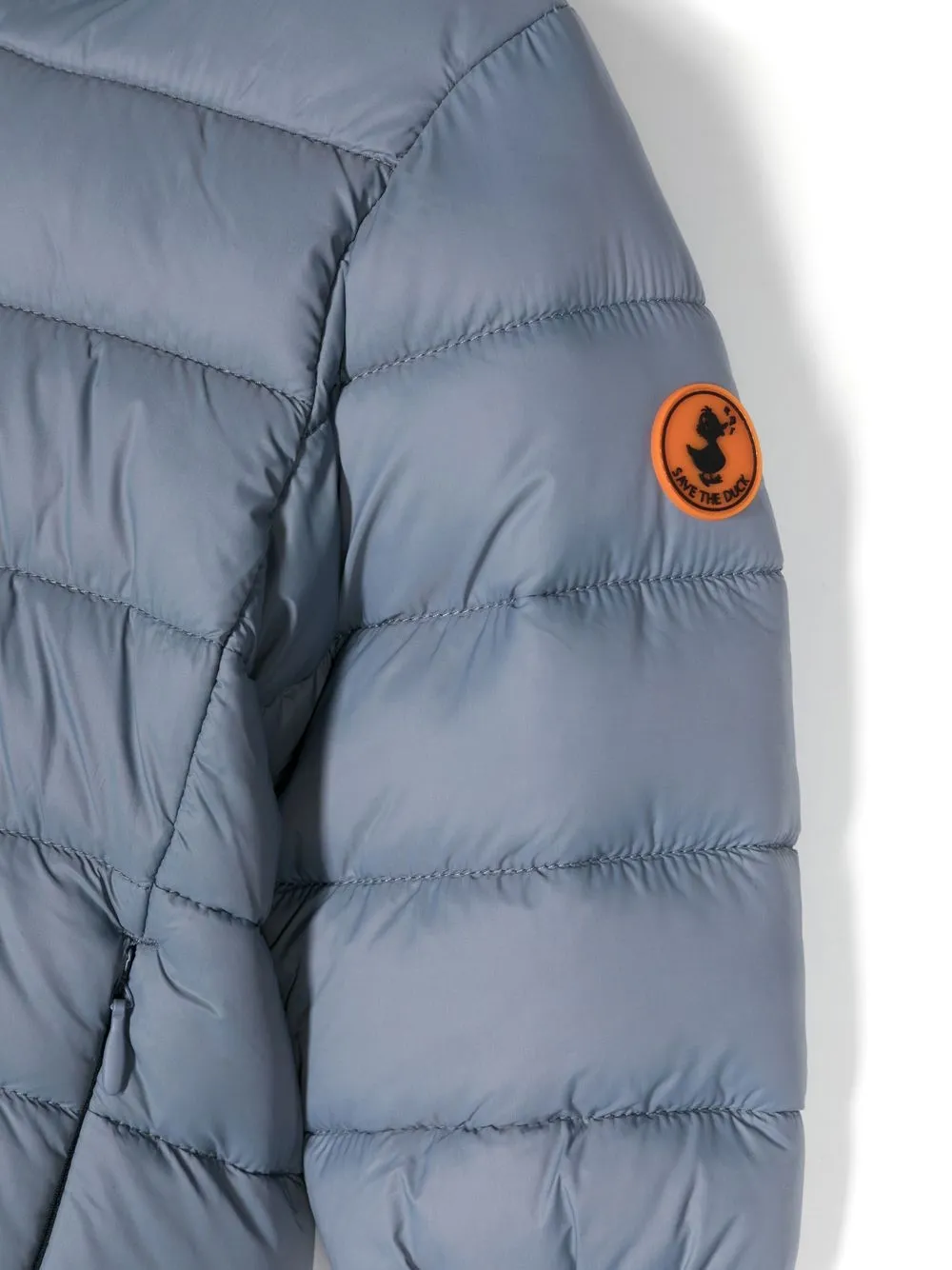  Save The Duck Kids Gefütterte Jacke Mit Logo Patch   Blau 