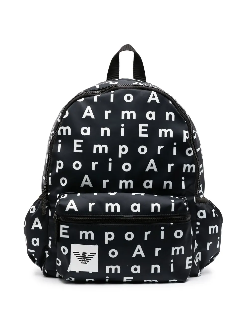 

Emporio Armani Kids mochila con cierre y logo estampado - Negro