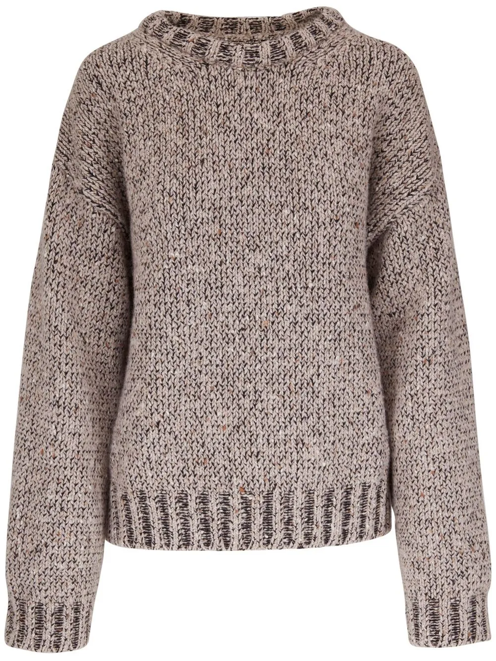 

KHAITE ribbed-trim cashmere jumper - Neutrals