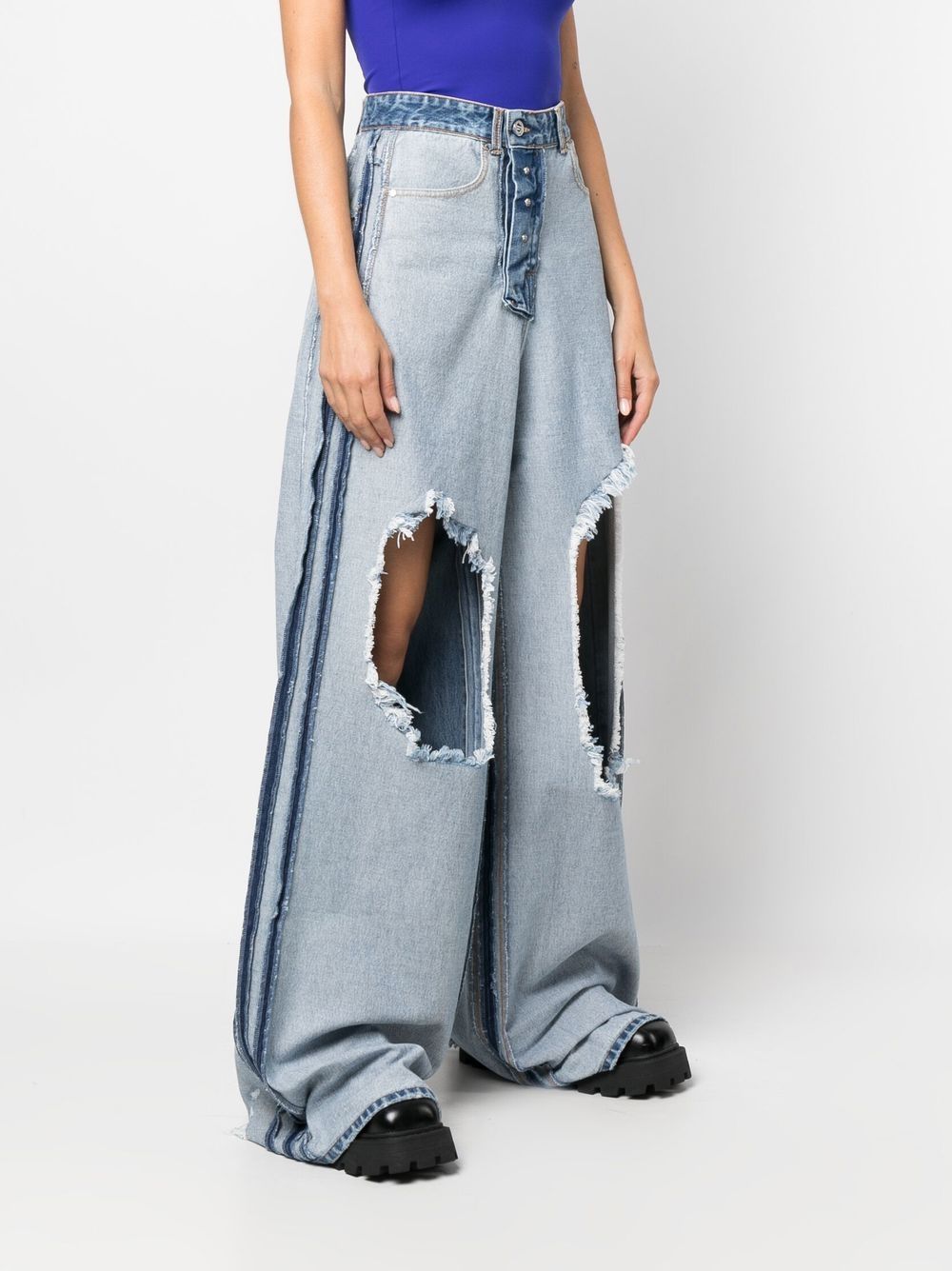 VETEMENTS Ripped Wide Leg Jeans Farfetch