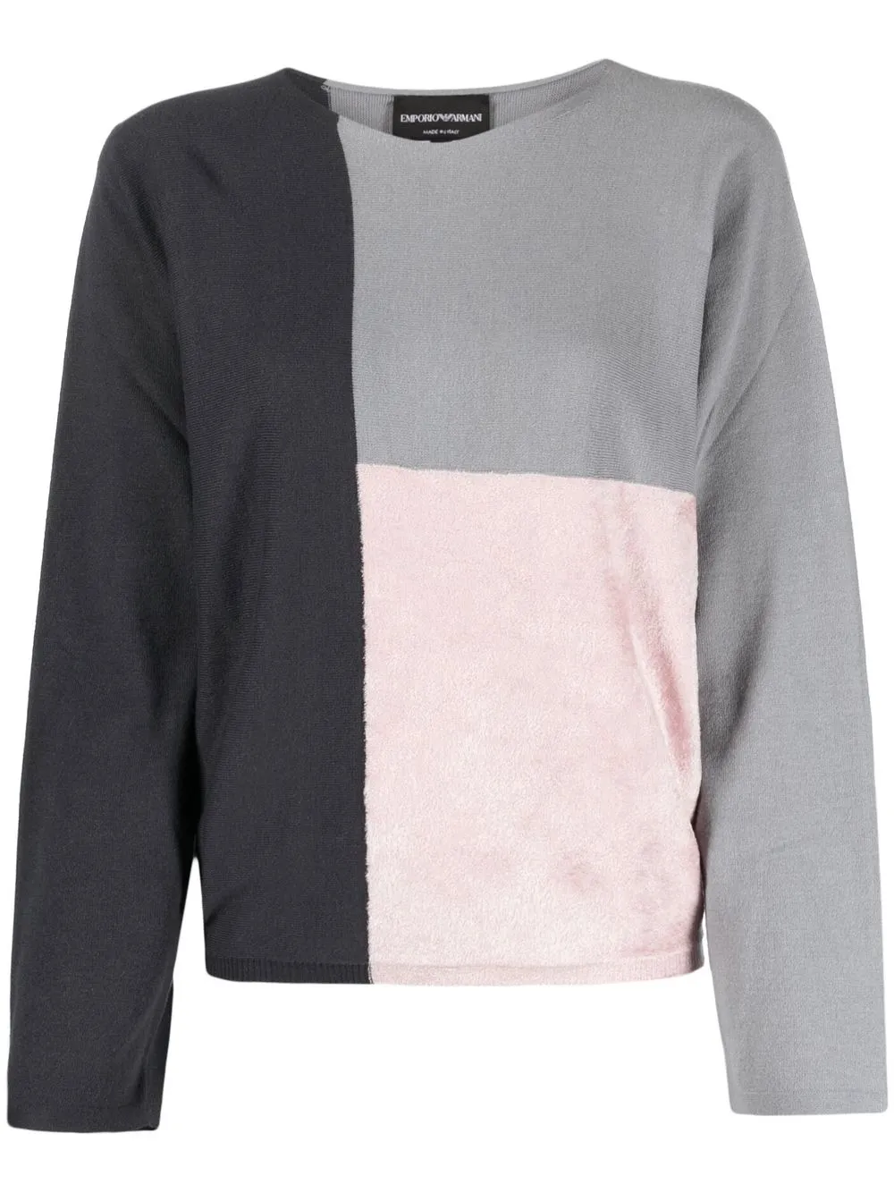 

Emporio Armani colour-block jumper - Grey