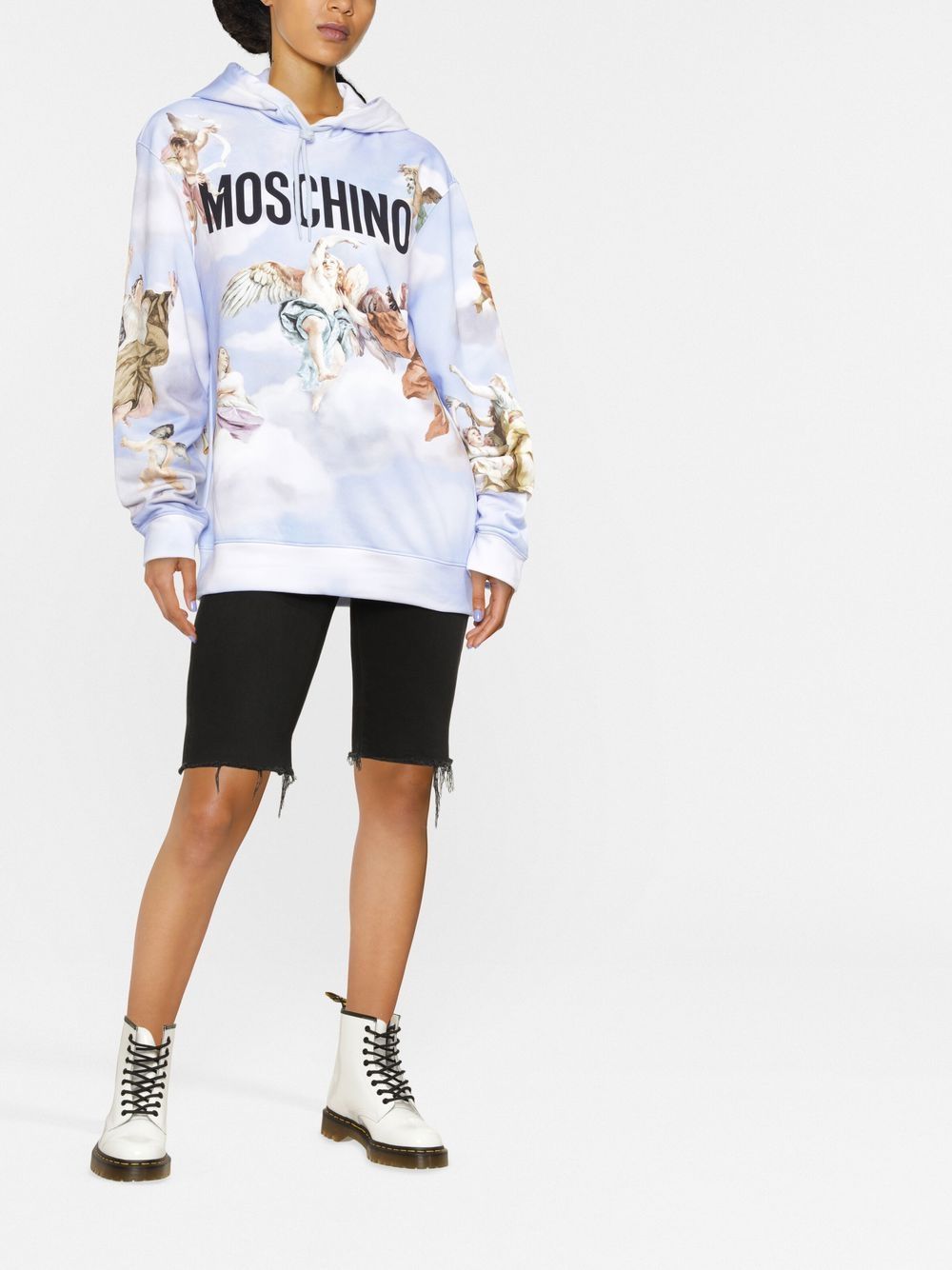 Moschino Hoodie met logoprint - Blauw