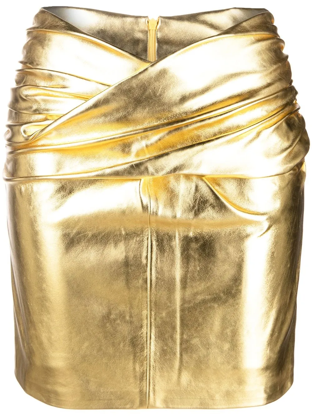 

THE ANDAMANE Kelly ruched-detail skirt - Gold