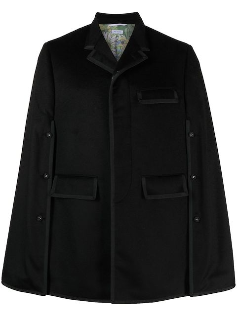Thom Browne Chesterfield grosgrain-trim cape