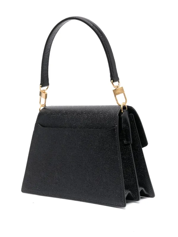 【関税込み】 ☆THOM BROWNE☆ Trapeze レザー トートバッグ Thom Browne Trapeze Pebbled Leather Tote Bag | Black