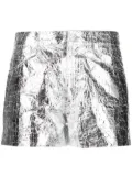 Monse metallic mini shorts - Silver