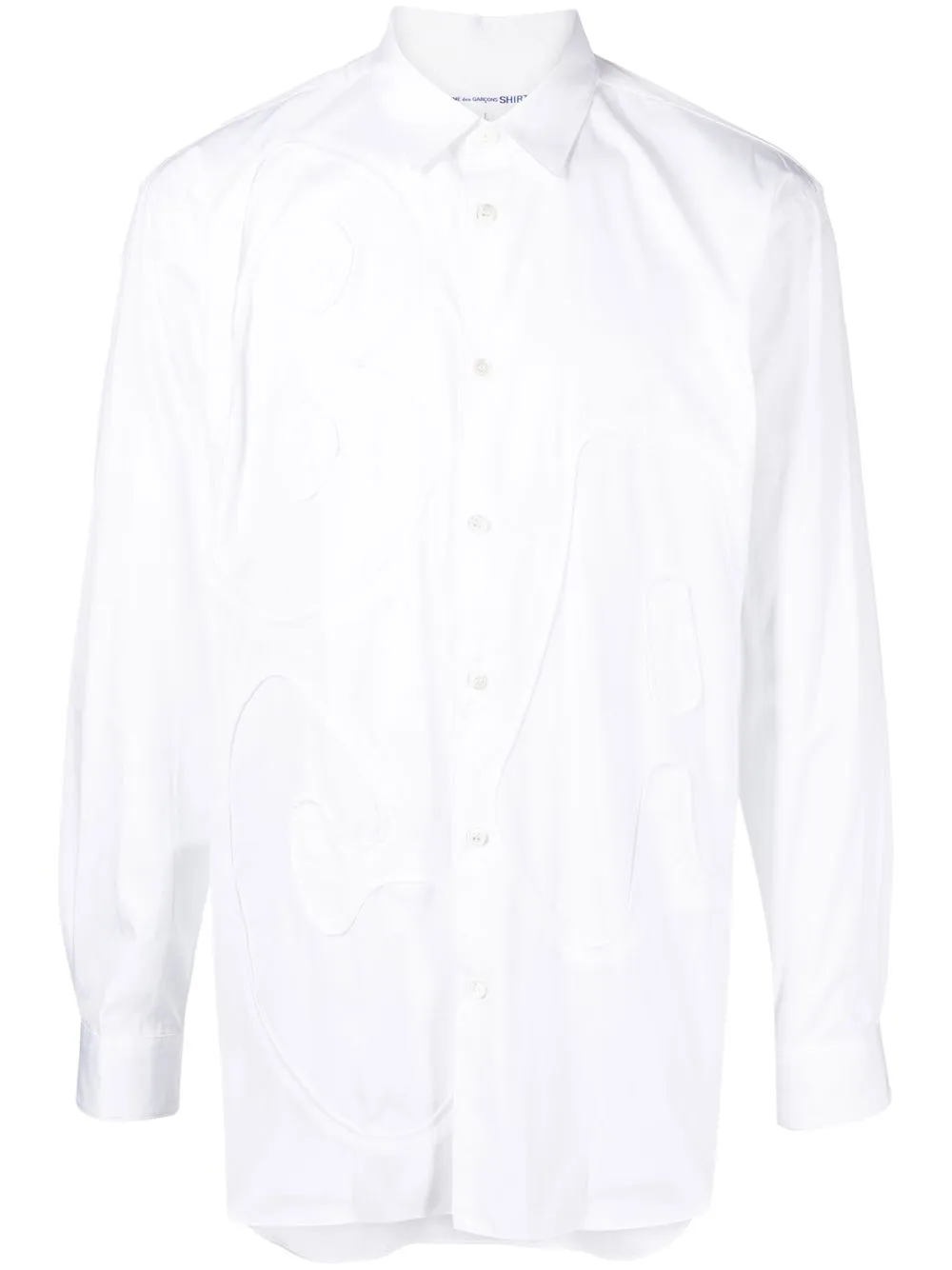 

Comme Des Garçons Shirt camisa con detalle de parche - Blanco