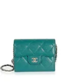 CHANEL Pre-Owned CC diamond-quilted chain wallet - Blue