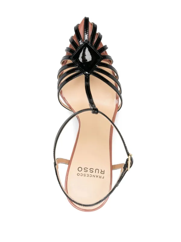 サンダル・ミュール FRANCESCO RUSSO Women Sandals R1P986N200 300 BLACK Francesco Russo Pointed strap-detail 105mm Sandals | Black