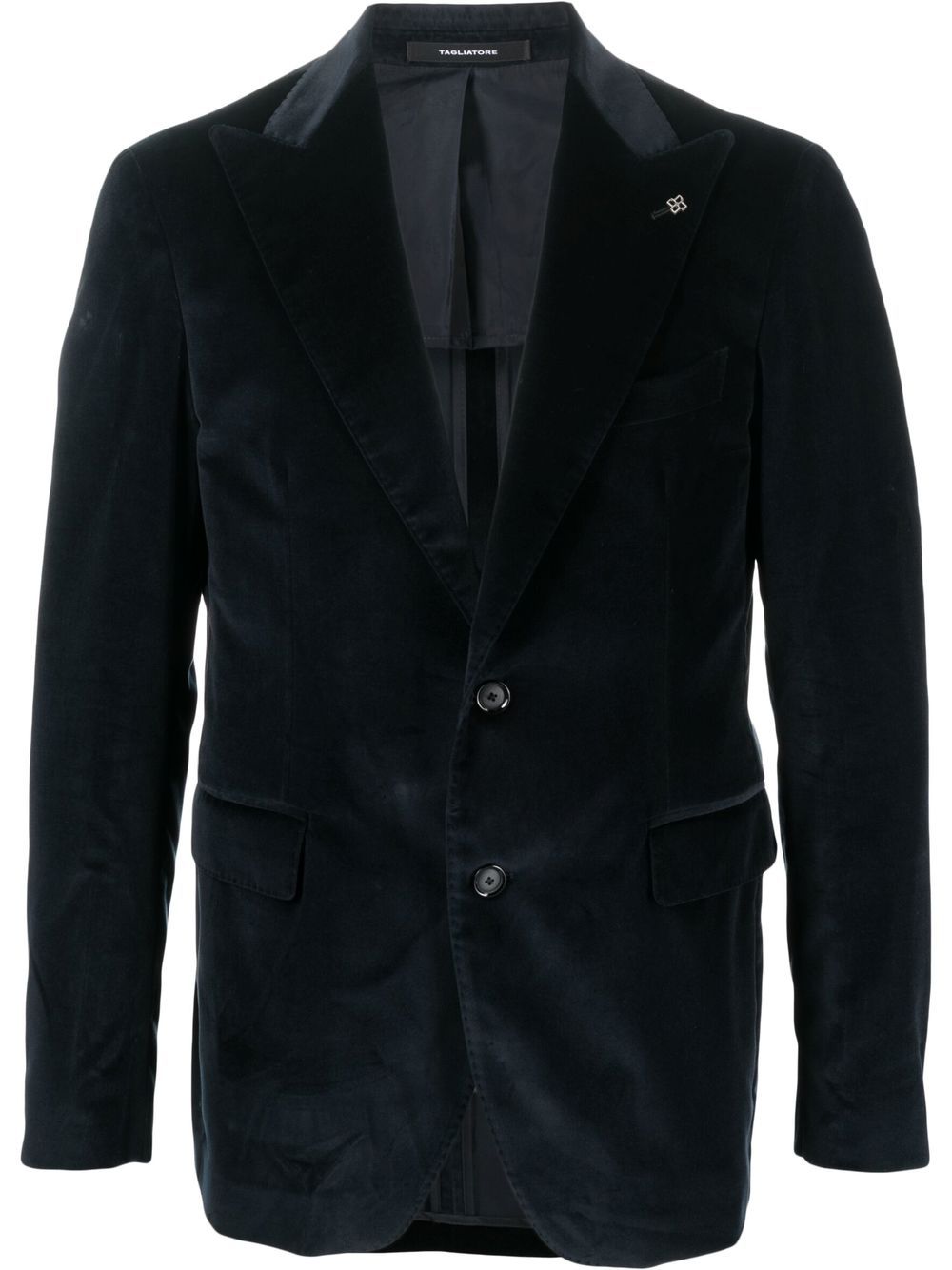 

Tagliatore velvet-effect single-breasted blazer - Azul