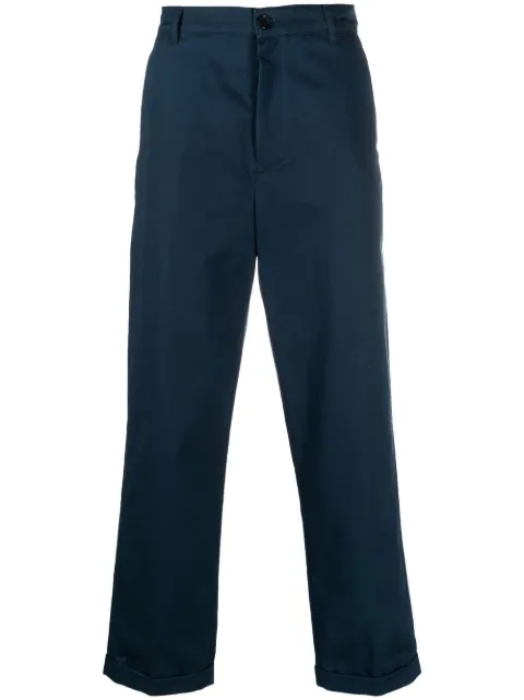 Kenzo logo-patch straight-leg trousers 