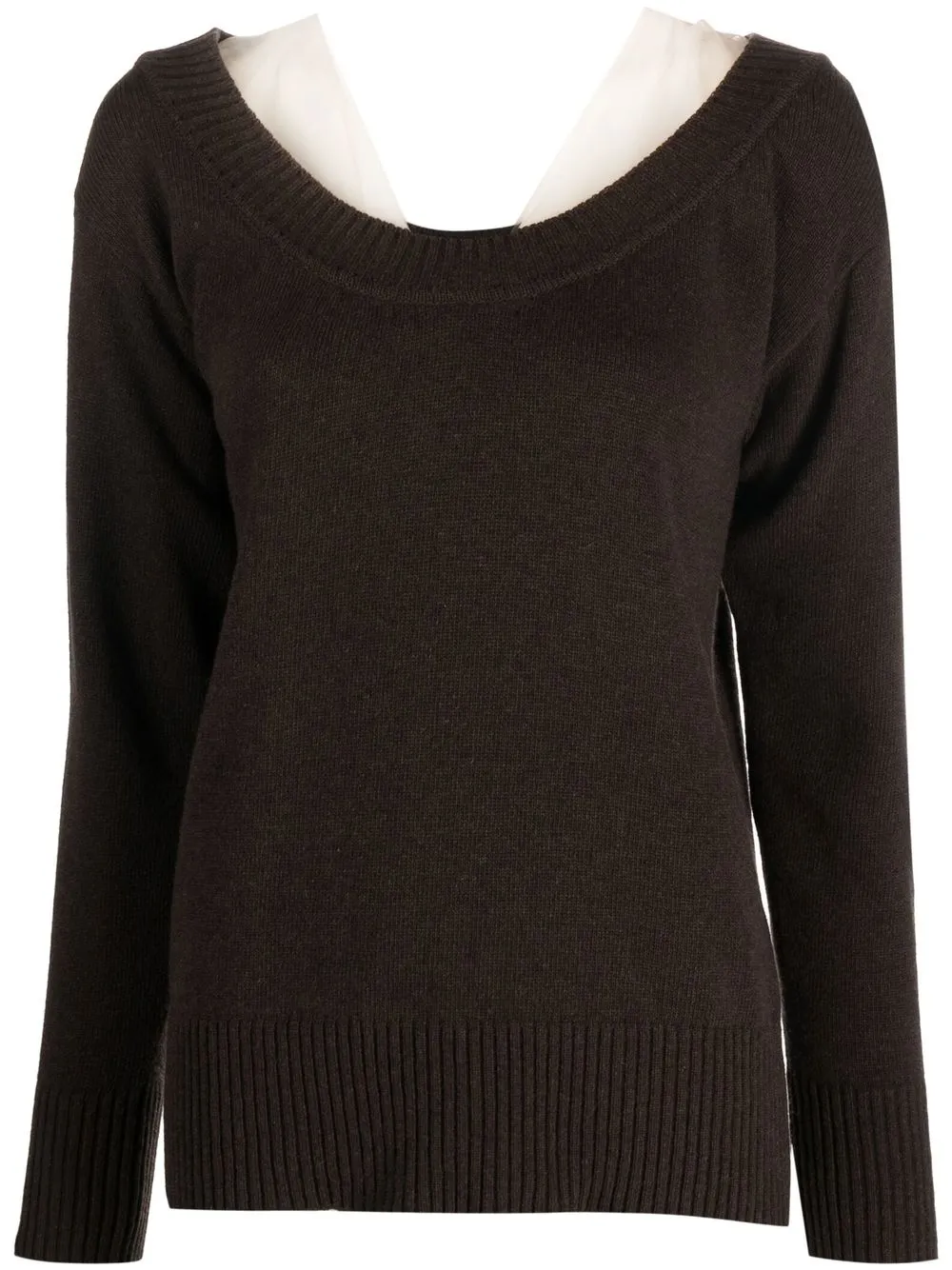 

Erika Cavallini nest-insert boat-neck jumper - Brown