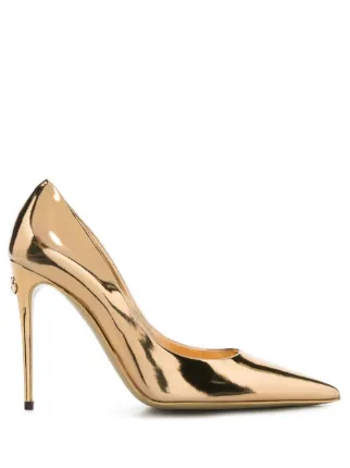 Dolce Gabbana 110mm Pointed Metallic Pumps Farfetch