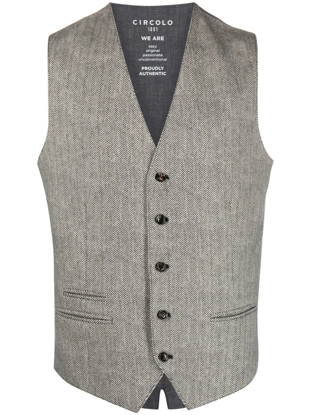 

Circolo 1901 button-up herringbone waistcoat - Black