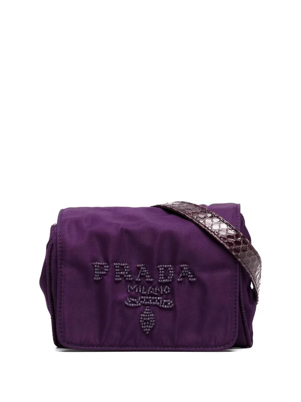 

Prada Pre-Owned cangurera con cuentas y logo 1990-2000 - Morado