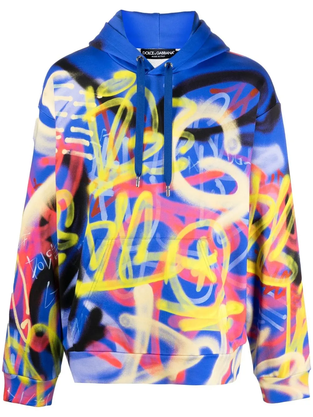 

Dolce & Gabbana hoodie con estampado gráfico y cordones - Azul