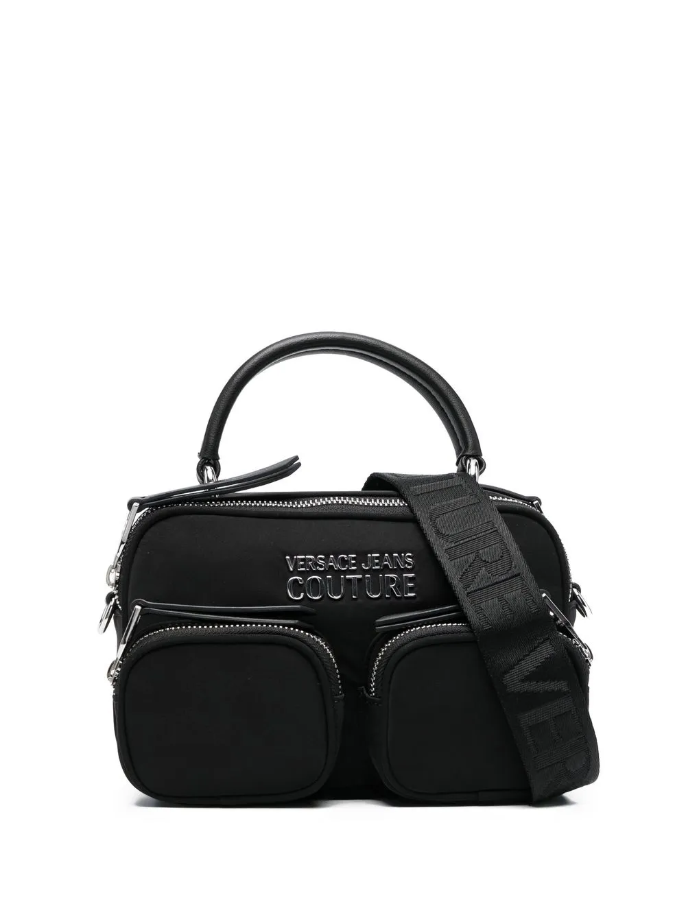 

Versace Jeans Couture tote con placa del logo - Negro