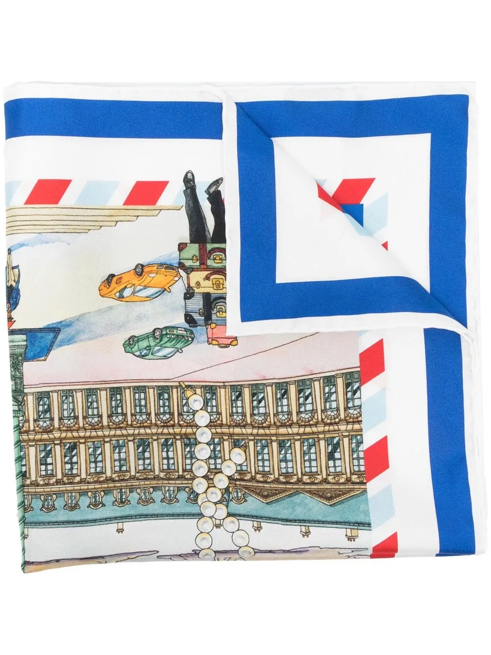 

Casablanca mascada de seda con estampado gráfico - Azul