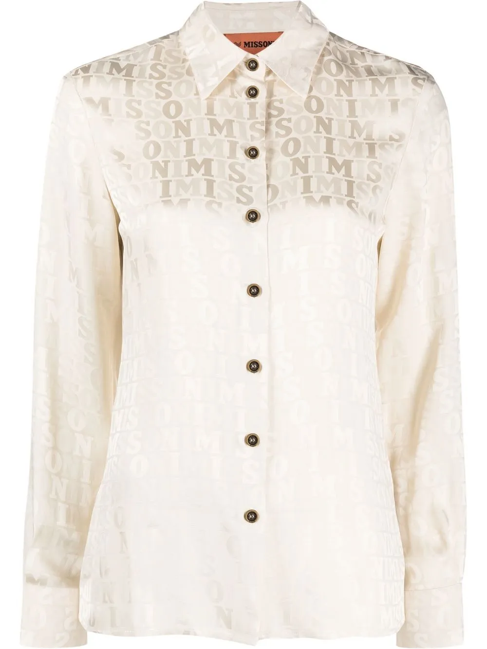 

Missoni logo-print long-sleeved shirt - White