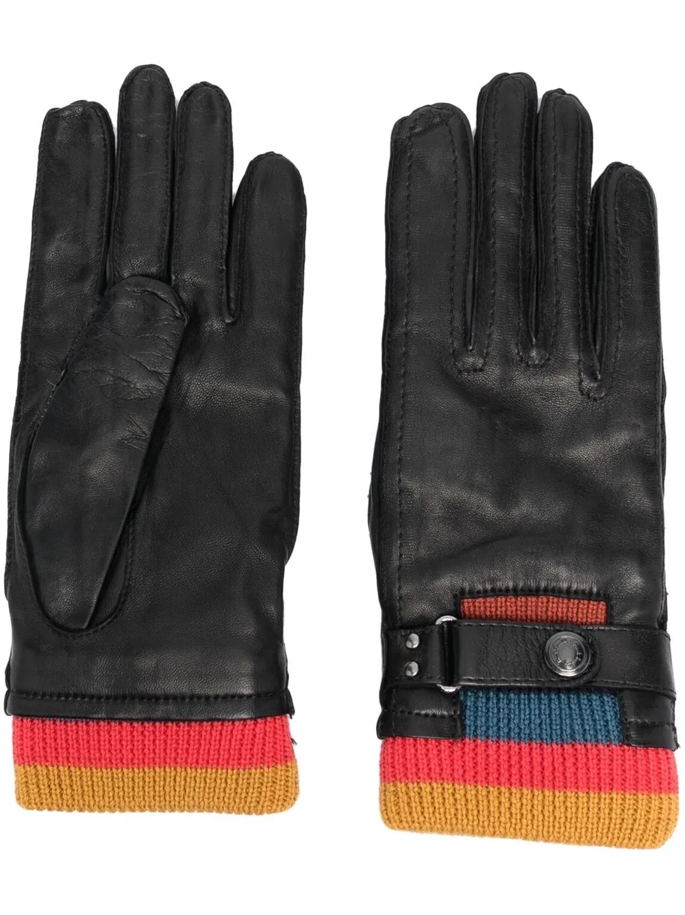 

Paul Smith leather-trim full-finger gloves - Black