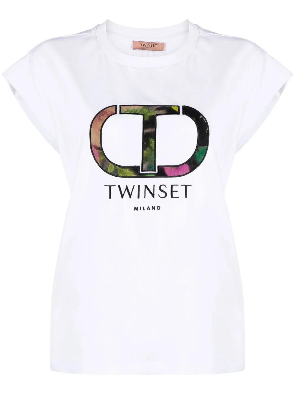 

TWINSET playera manga corta con logo estampado - Blanco