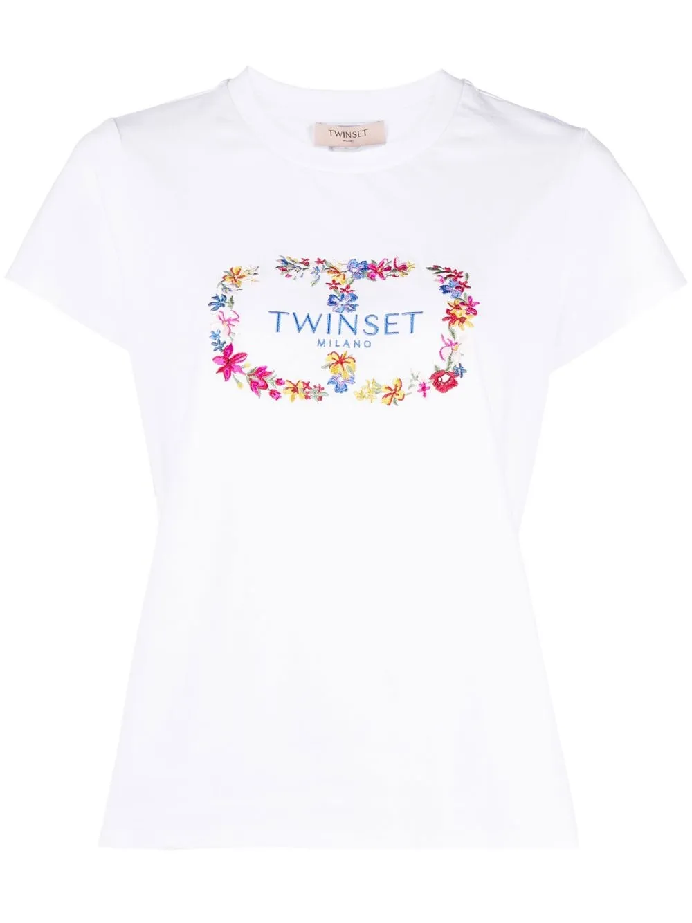 

TWINSET playera manga corta con logo estampado - Blanco