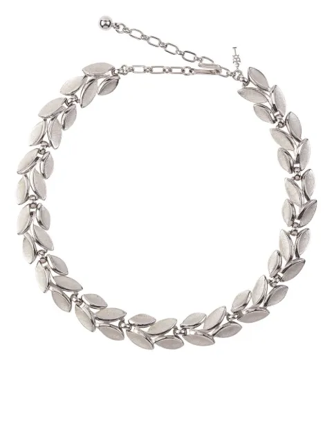 Susan Caplan Vintage 1960s Trifari leaf-motif chain necklace
