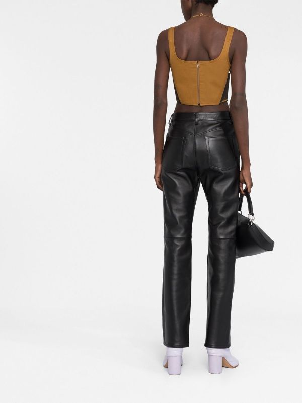 Loulou Studio Noro Leather Pant in Black  Hampden Clothing