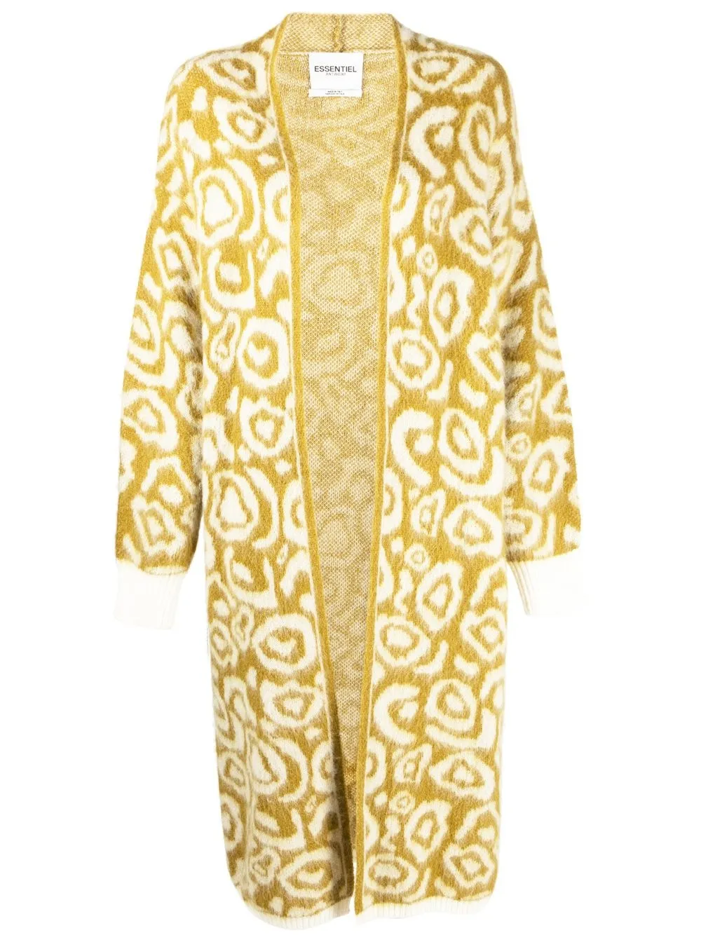 

Essentiel Antwerp abstract-pattern cardi-coat - Yellow