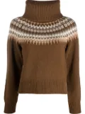 Nili Lotan stripe-pattern roll-neck jumper - Brown