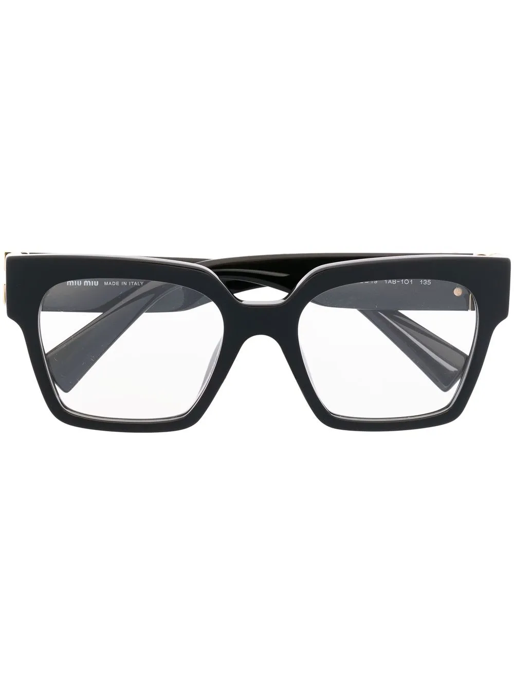 

Miu Miu Eyewear lentes con armazón cuadrada y placa del logo - Negro