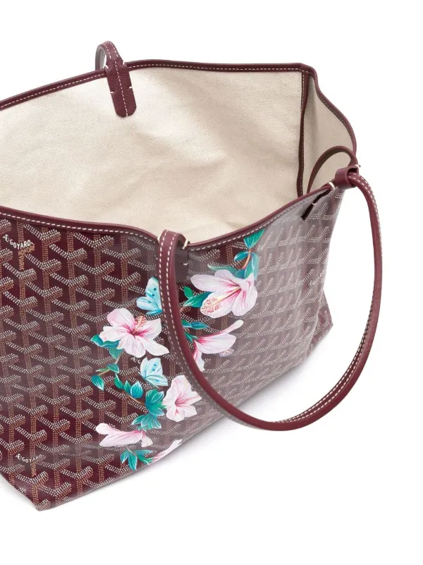 Goyard Pre Owned pre owned customised floral St. Louis tote women Canvas Leather One Size Purple