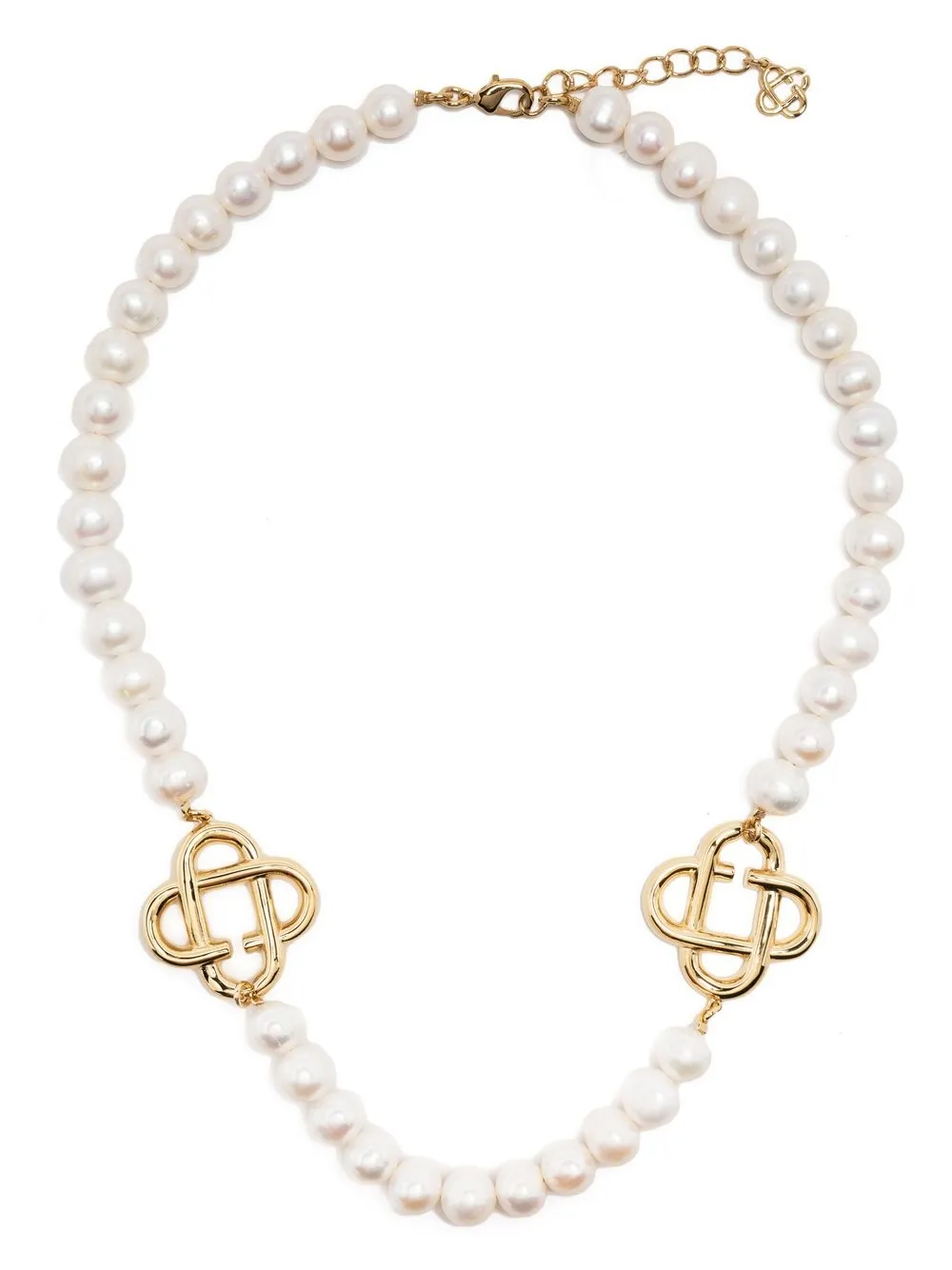 Casablanca logo-charm Pearl Necklace - Farfetch