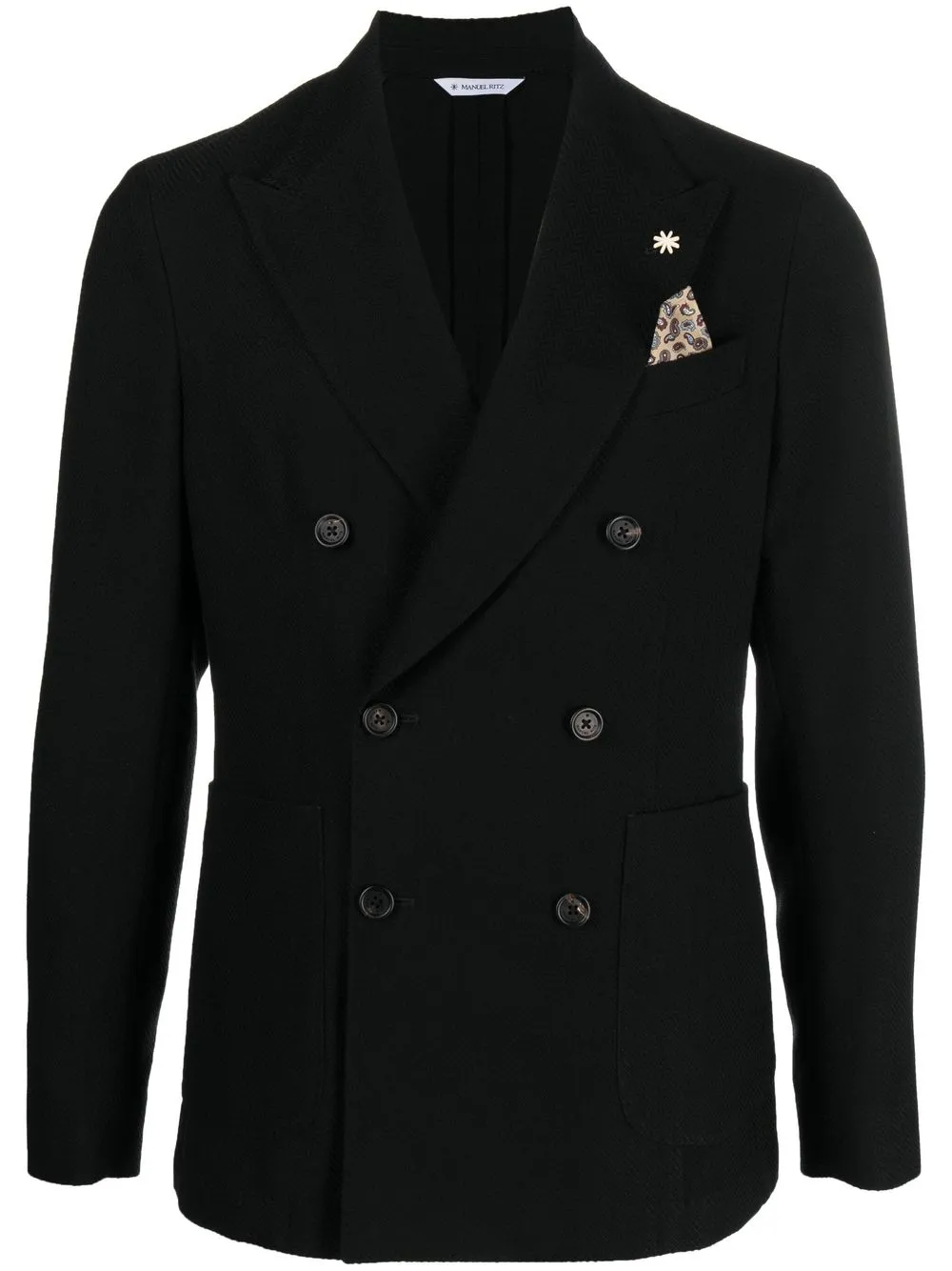 Manuel Ritz Double-breasted Blazer In Black