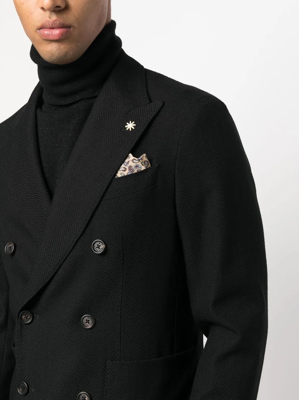 Manuel Ritz Double-breasted Blazer In Black