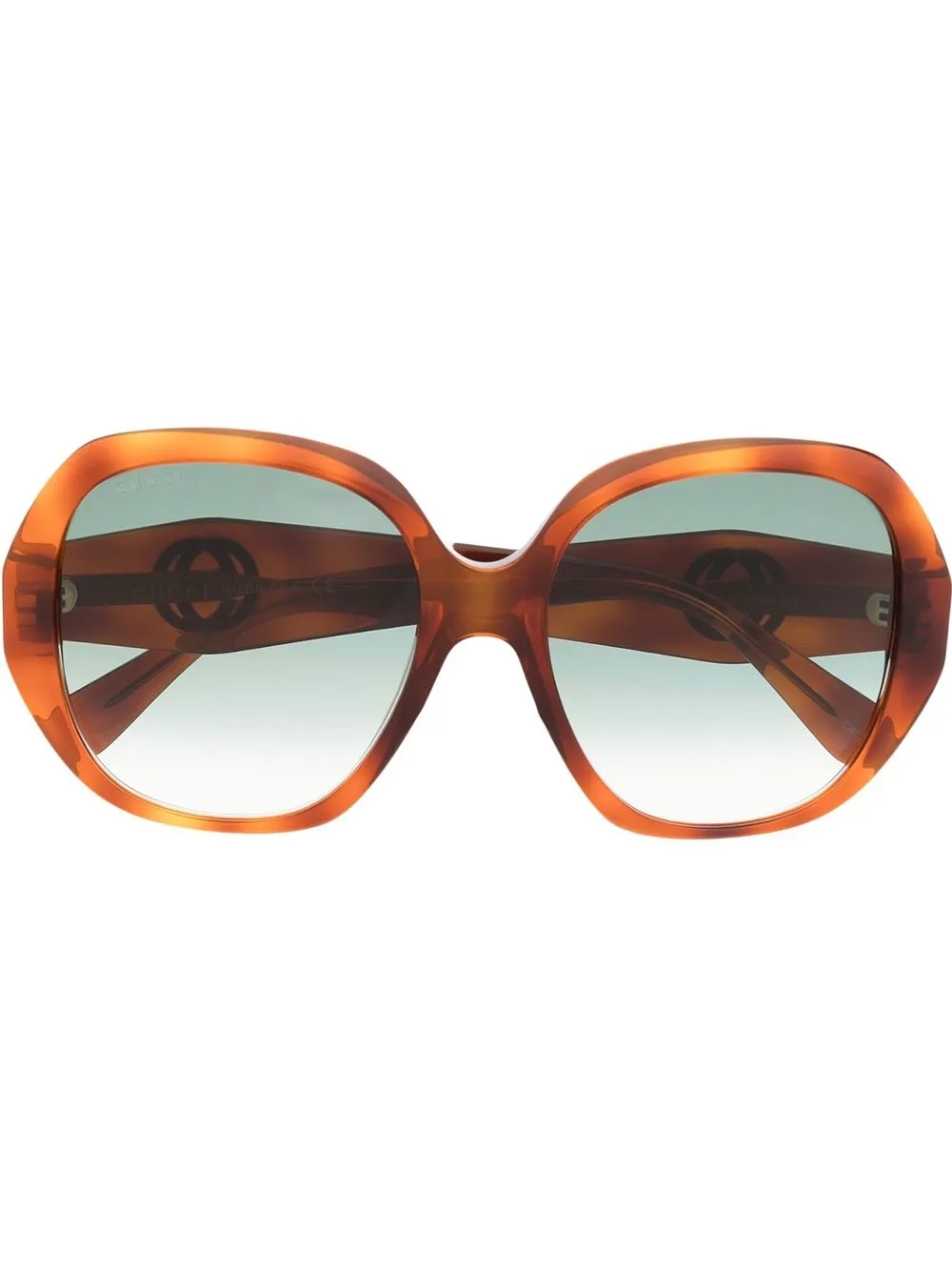 

Gucci Eyewear logo-plaque oversized-frame sunglasses - Brown