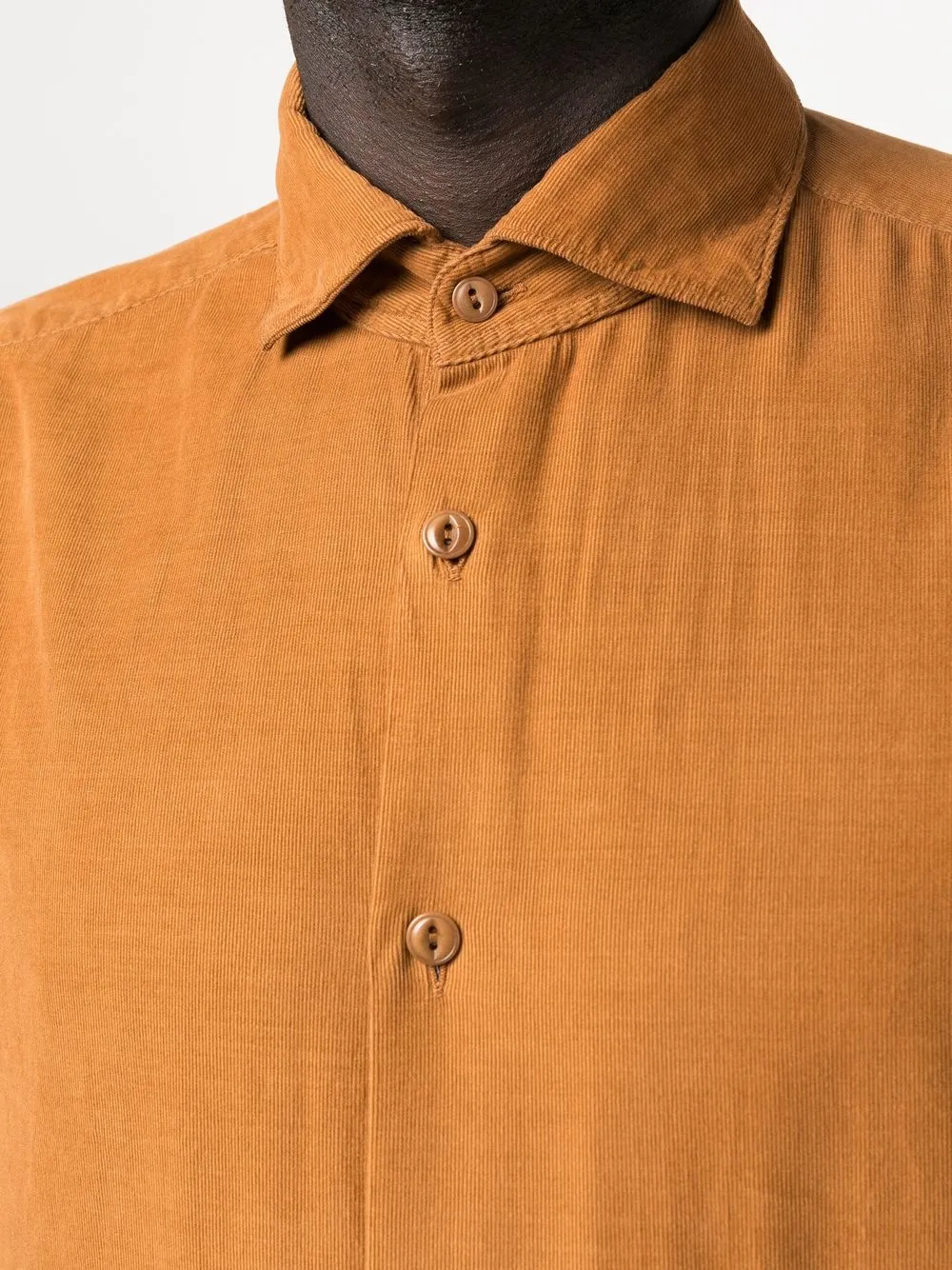 Glanshirt Long-sleeve Cotton Shirt In Orange