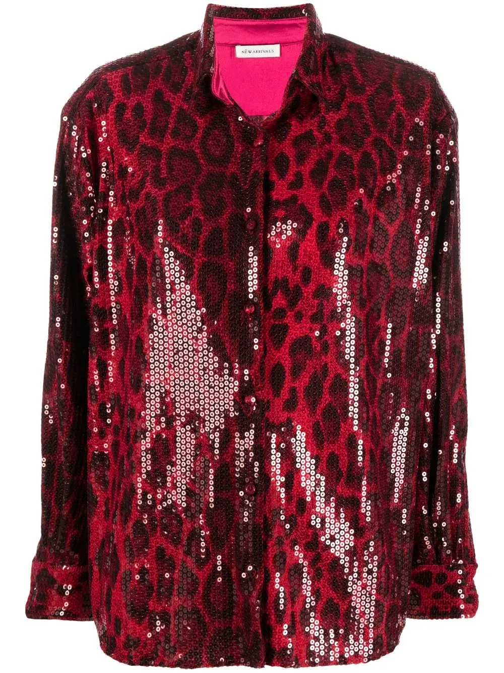 

NEW ARRIVALS sequinned leopard-print shirt - Red