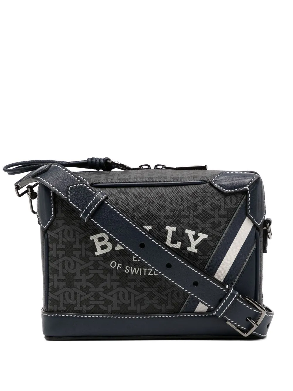 

Bally bolsa de hombro con logo estampado - Gris