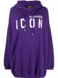 DSQUARED2 logo-print oversize hoodie - Purple